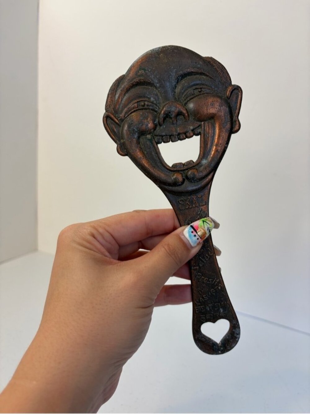 Vintage Cheerio European Bottle Opener Antique Clown Face Scandinavian Bar Decor